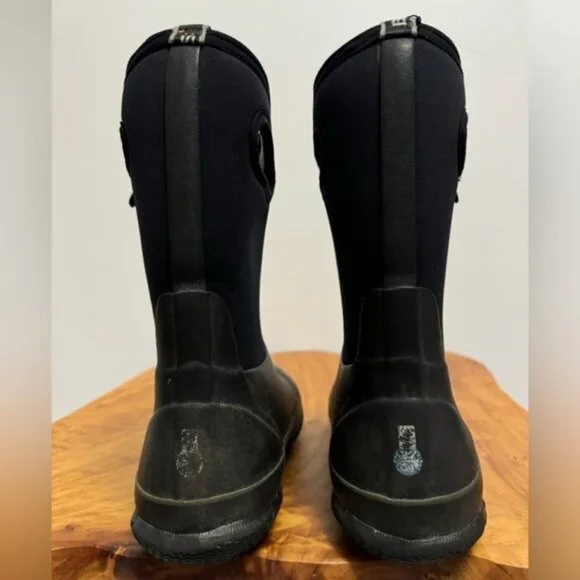 Bogs Ks Classic High HA Slip On Handles Winter Snow Boots Black Size 5Y - Picture 5 of 10